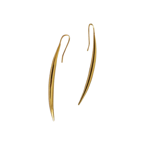 Gold Linear Drop Earrings - Image 3