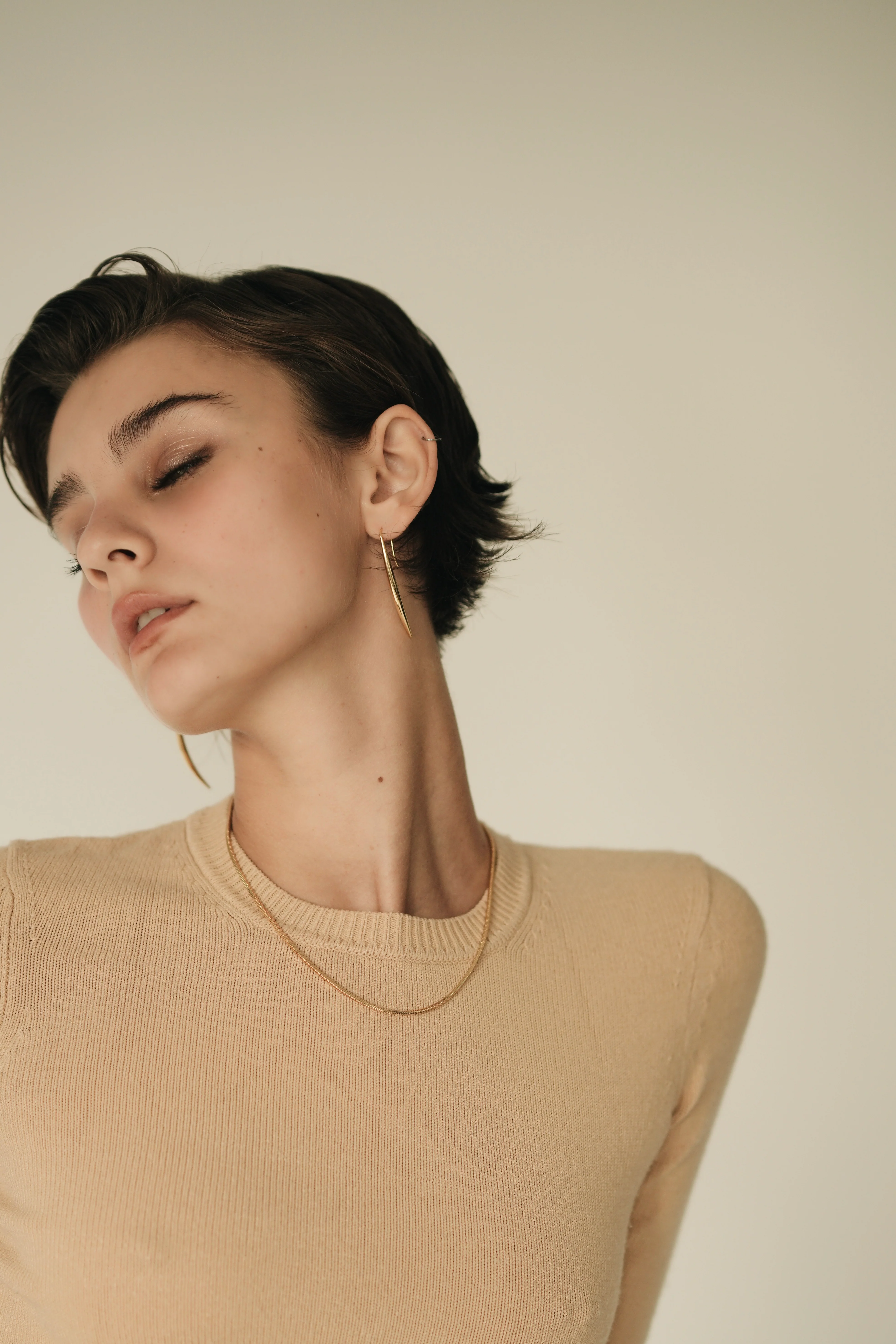 Gold Linear Drop Earrings - Image 6